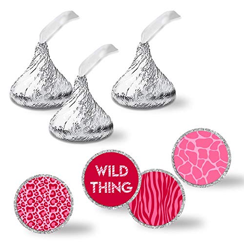 Animal Print Wild Thing Valentine Party Kiss Stickers