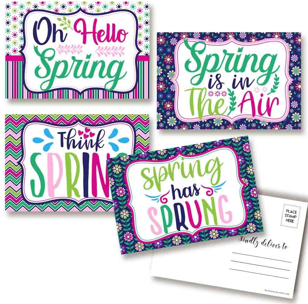 Colorful Happy Spring Postcards – Amanda Creation