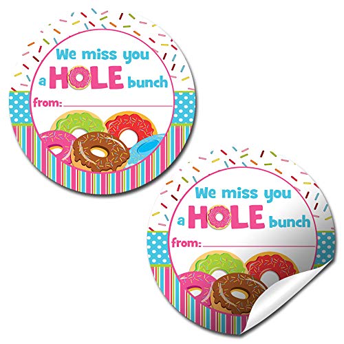 We Miss You A Hole Bunch Donut Themed Sticker Labels