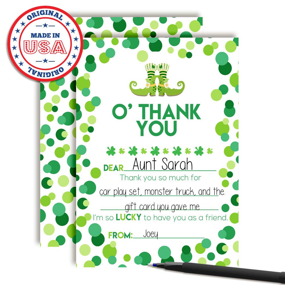 Wee Bit Oâ€™ Fun St. Patrickâ€™s Day Thank You Cards