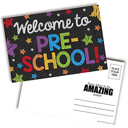 Welcome To Preschool Chalkboard Postcards For Teachers