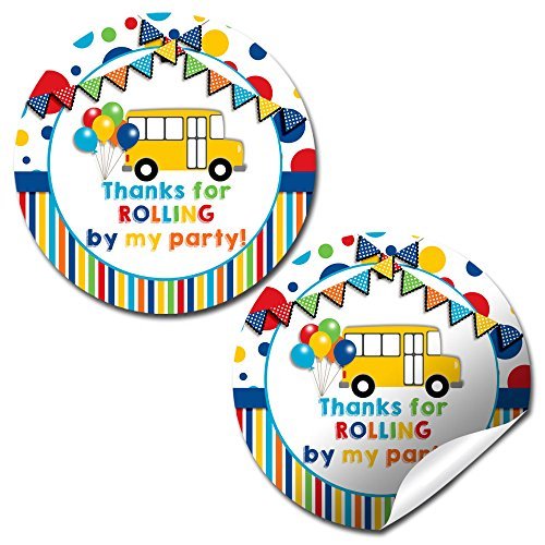 Wheels On The Bus Birthday Party Stickers
