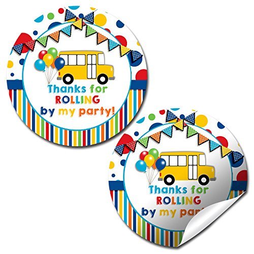 Wheels On The Bus Birthday Party Favor Stickers – Amanda Creation