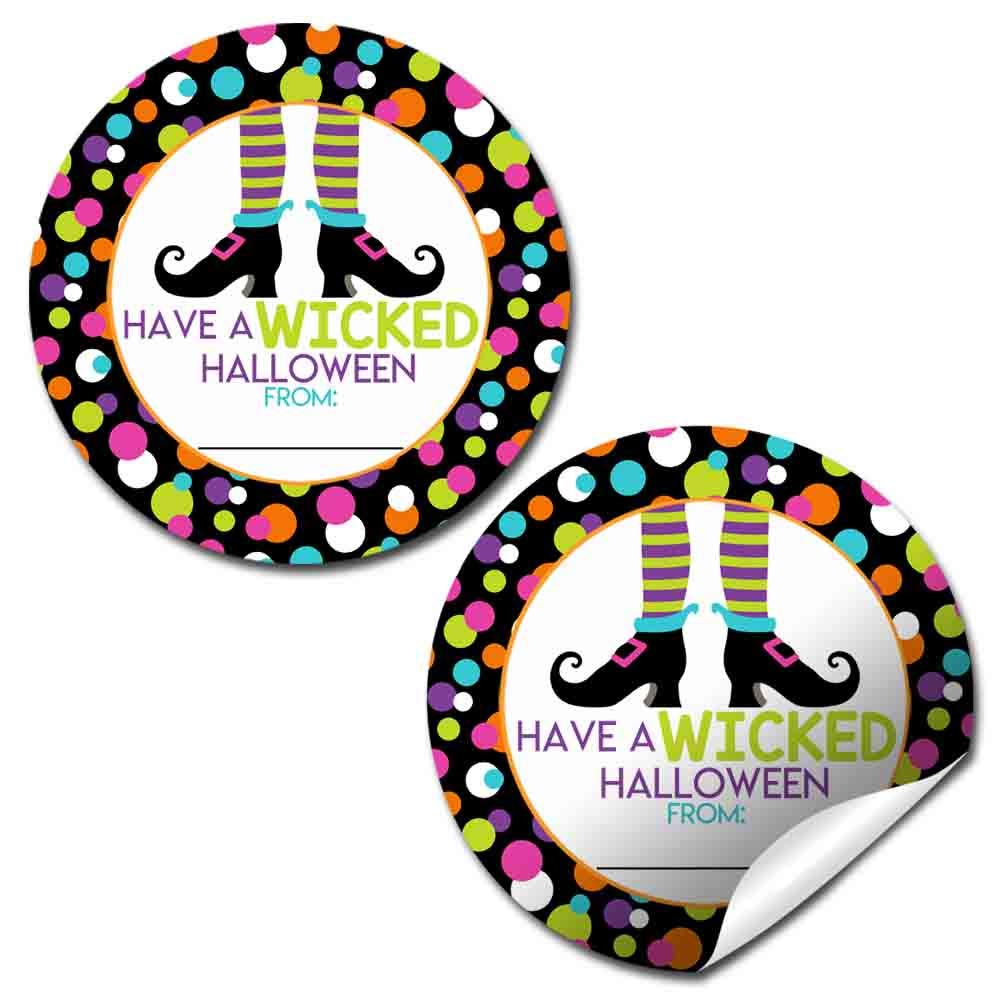 Wicked Halloween Witch Feet Treat Bag Stickers