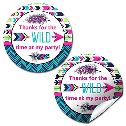 Wild One Tribal Party Stickers (Girl)