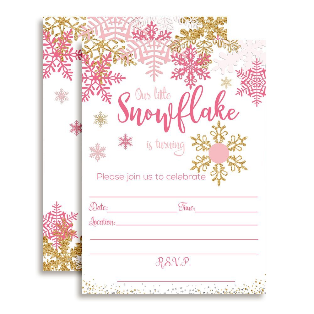 snowflake party invitations