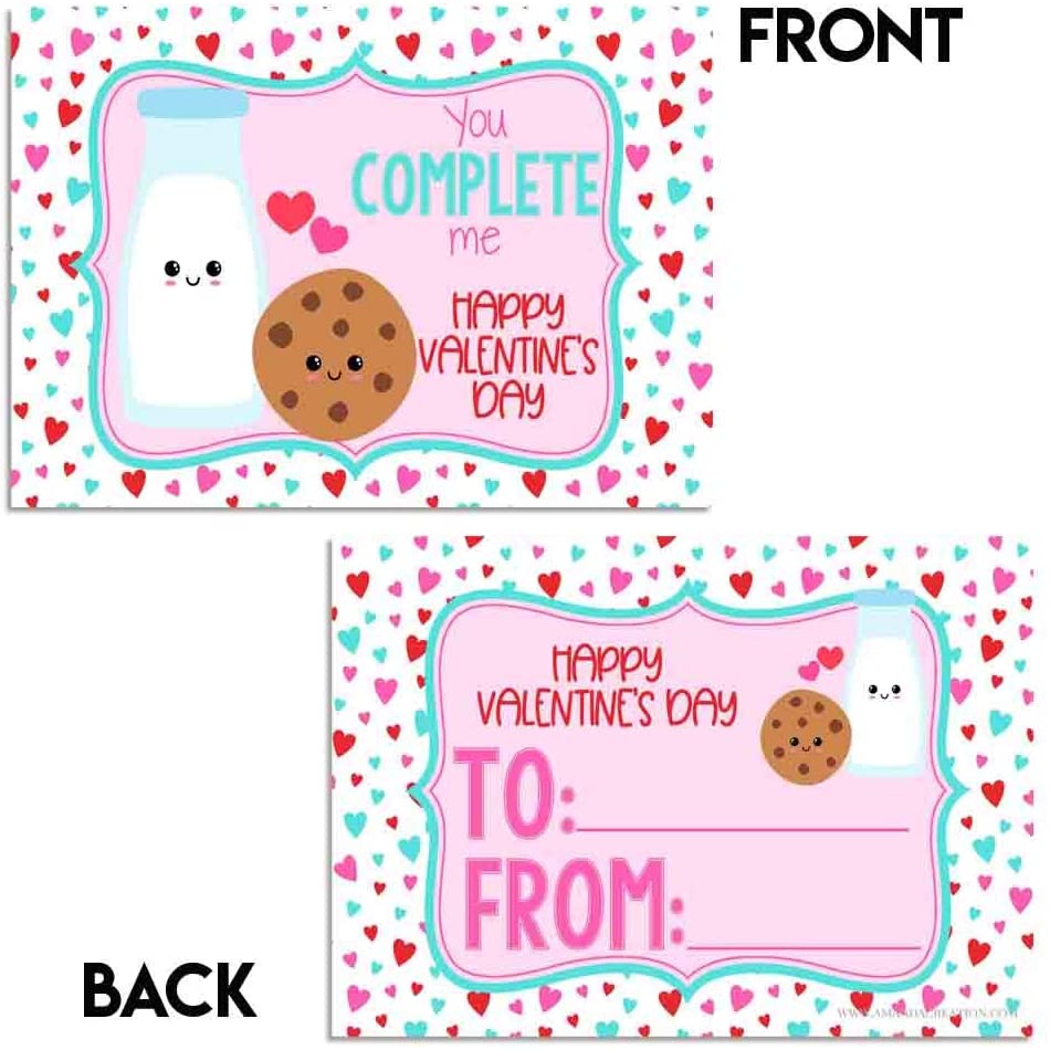 Cookies and Milk Girls Valentines Cards - Valentine's Day Fill In The Blank  – CraftyKizzy