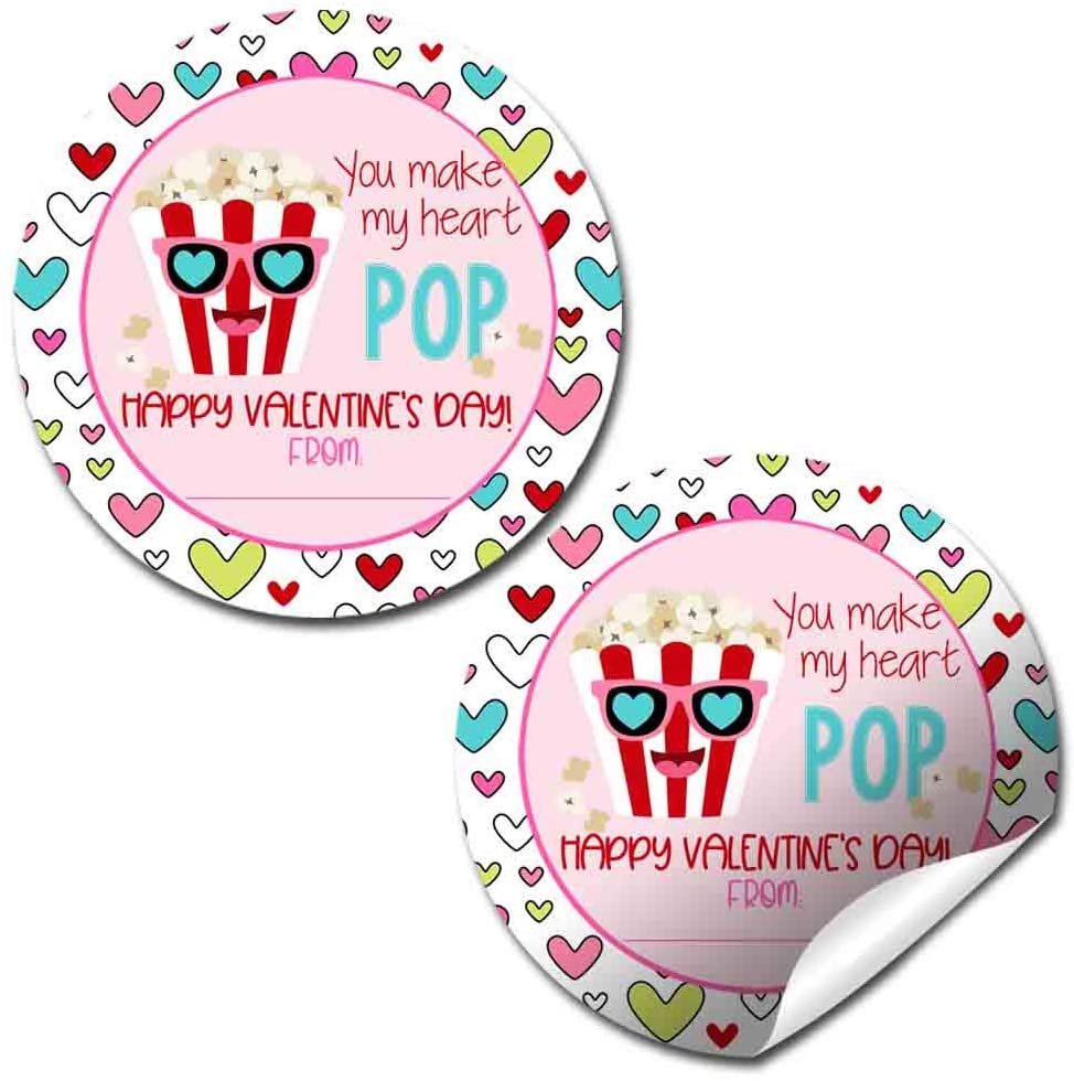 Pizza My Heart Valentine Sticker Labels – 40 Circle Stickers For Classroom Valentines, Goodie Bags, Cards & Party Favors - View #7