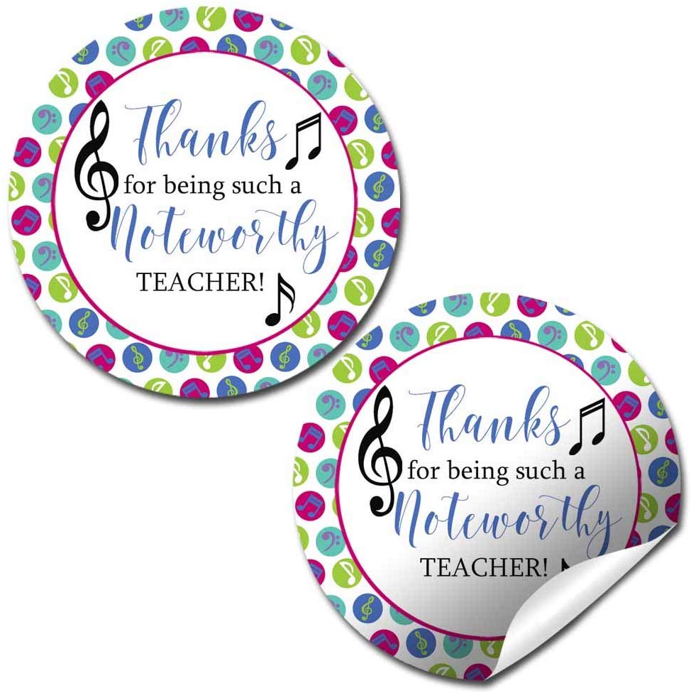 Appreciation Note Stickers Music Note Teacher Appreciation Stickers – Amanda Creation