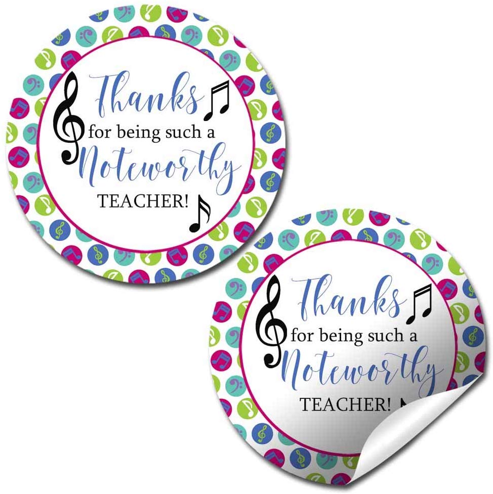 Music Note Teacher Appreciation Stickers