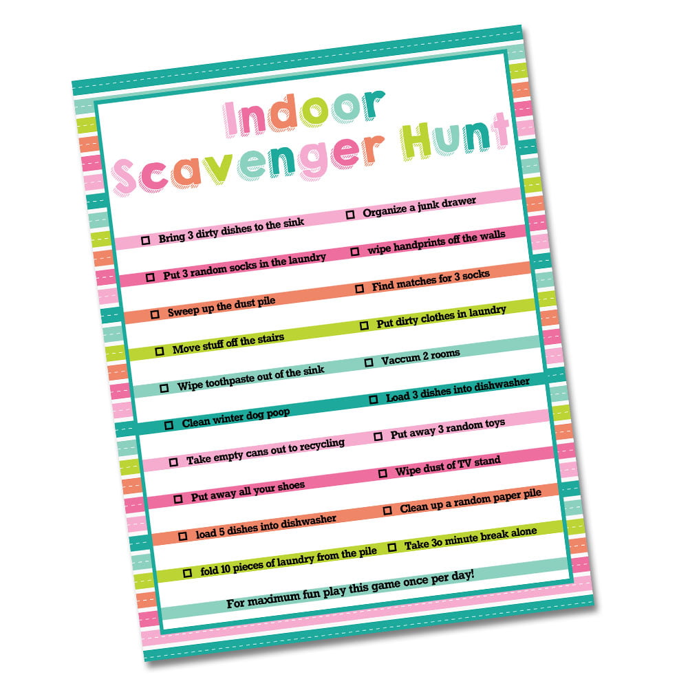 Clean Up Indoor Scavenger Hunt Printable Freebie – Amanda Creation