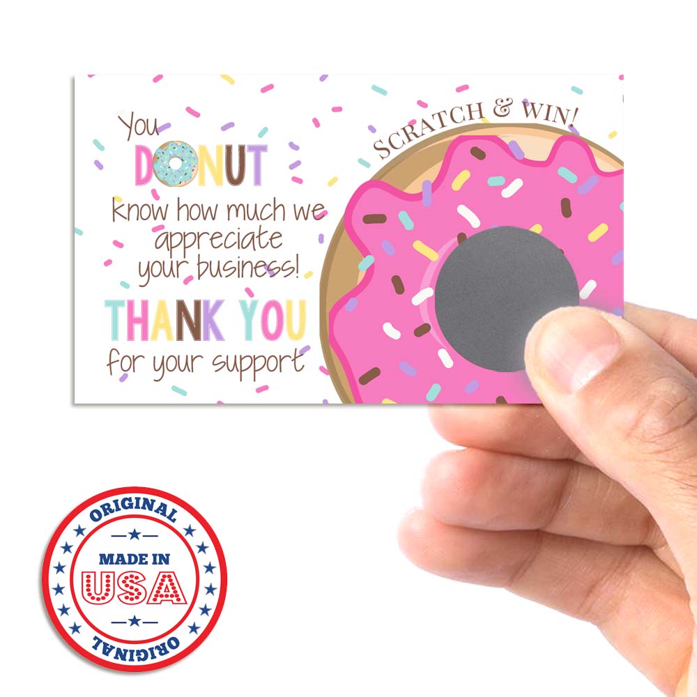 Donut Themed Scratch & Win Cards