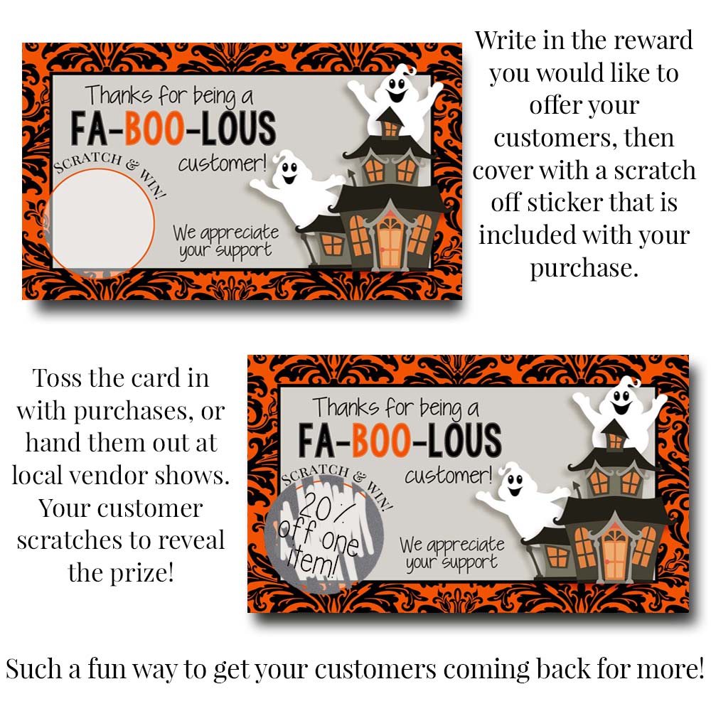 Fabulous Customer Halloween Ghost Scratch & Win Cards