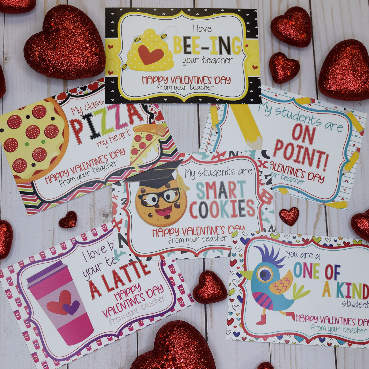 30ct Happy Valentine's Teacher Postcards by AmandaCreation