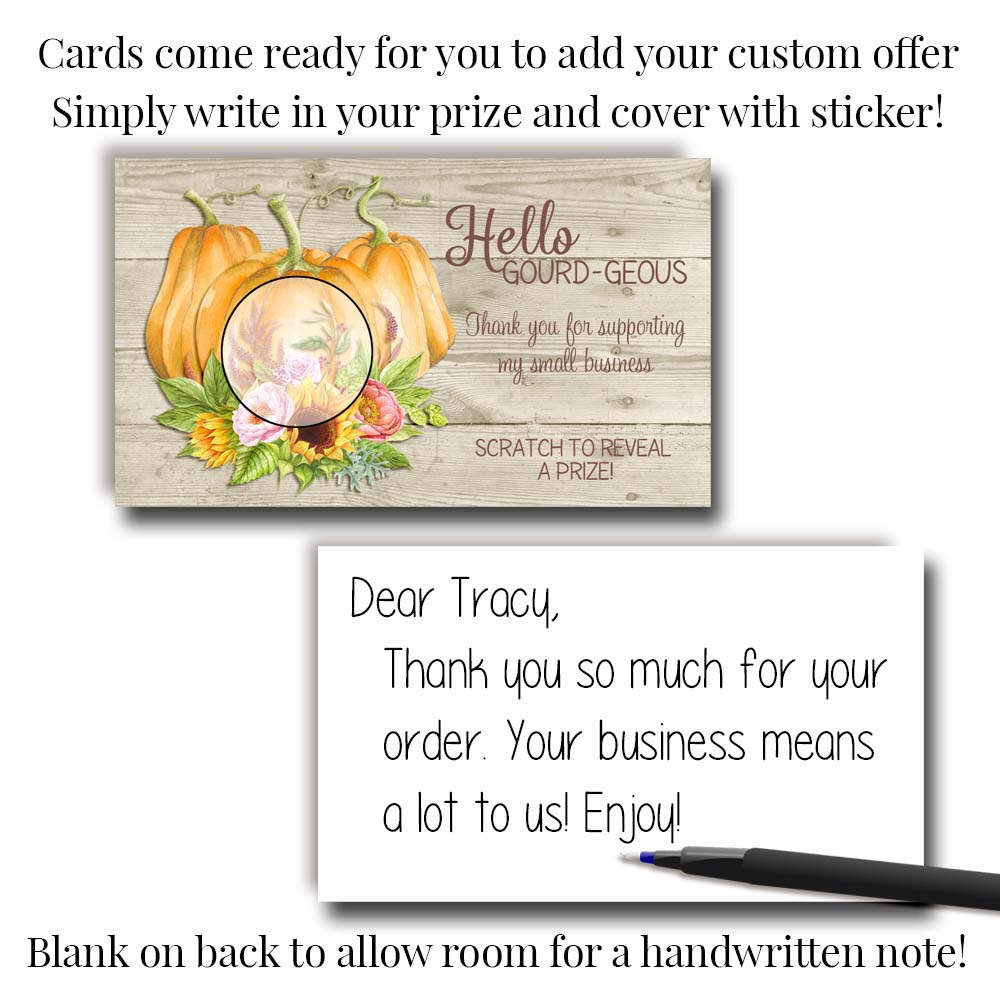 Funny Thanks A Latte Pumpkin Spice Coffee Small Business Scratch Off Game Cards