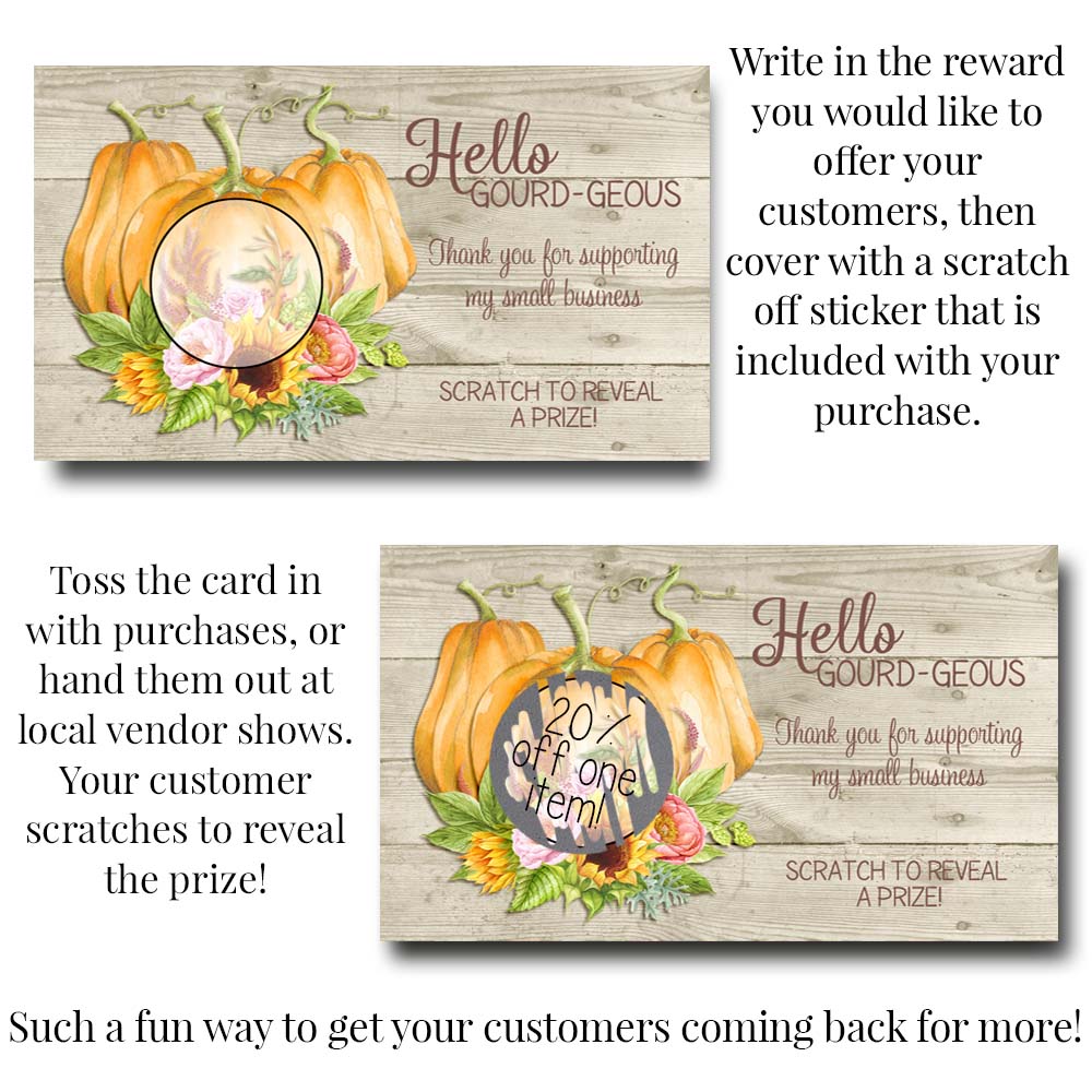 Cute Trick or Treat Halloween Small Business Scratch Off Game Cards