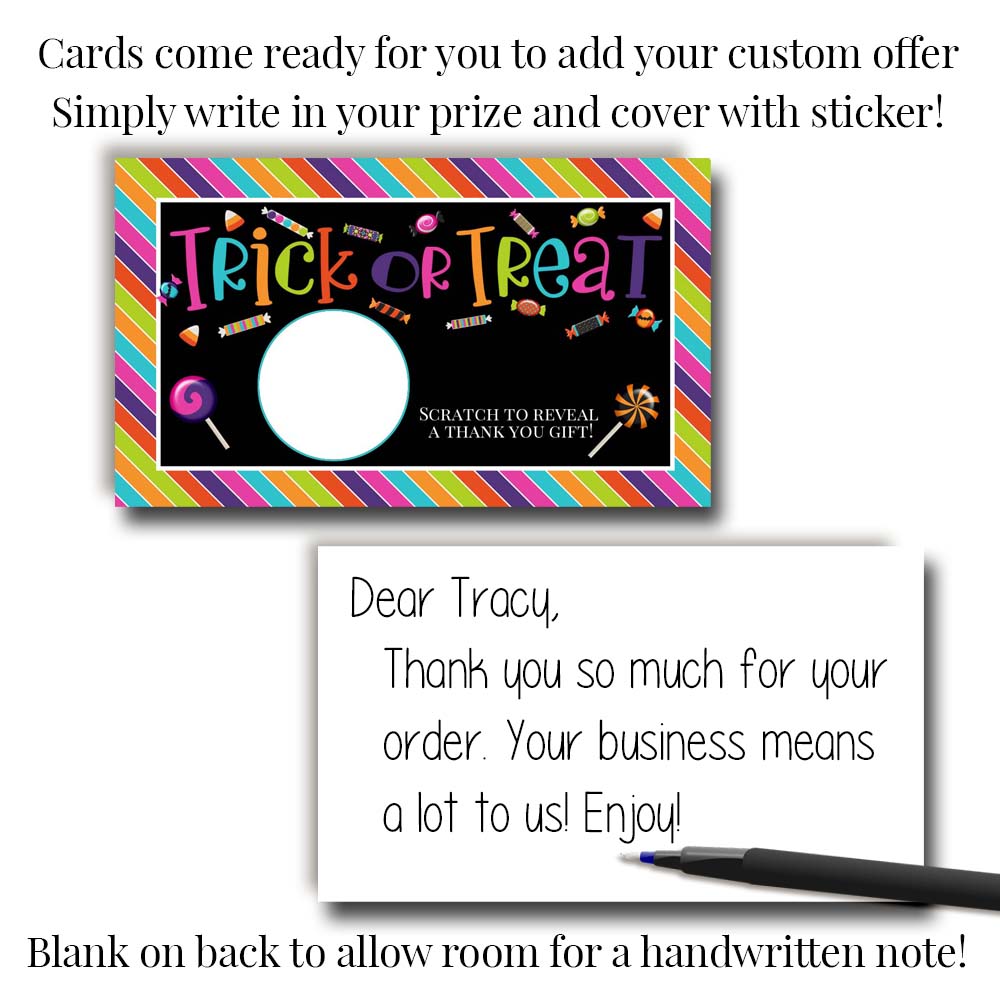 Cute Trick Or Treat Halloween Scratch & Win Cards