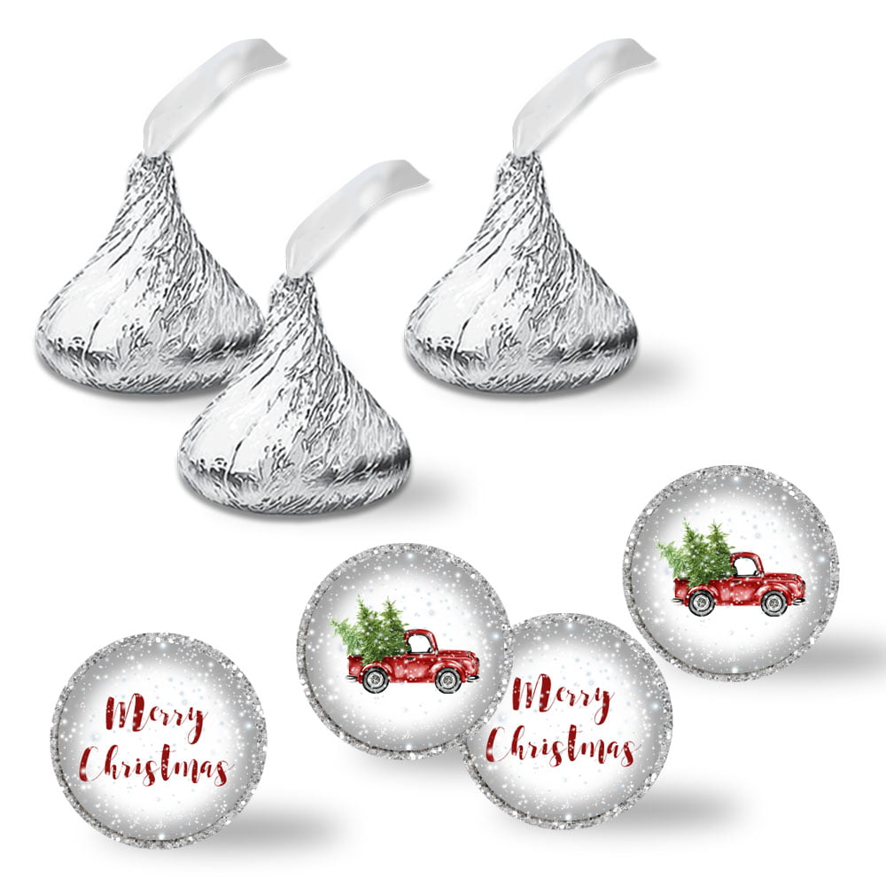 snowy truck christmas kiss stickers