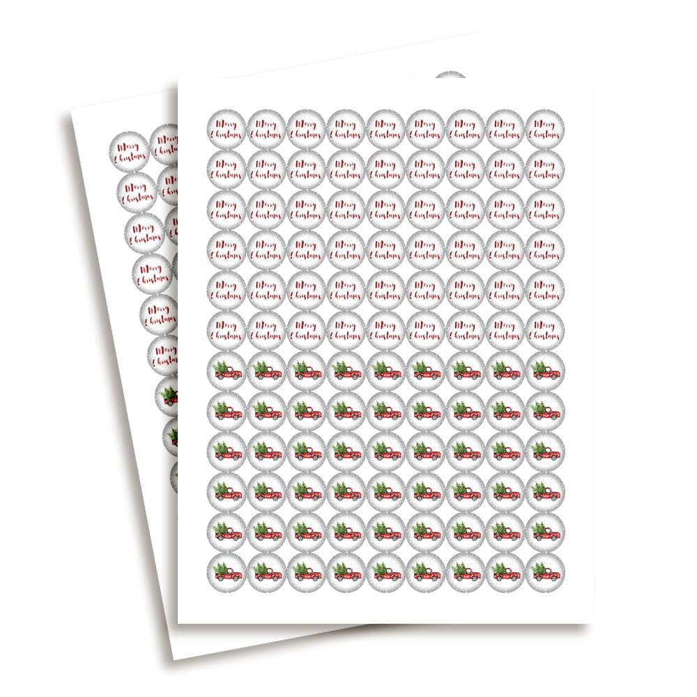 snowy truck christmas kiss stickers
