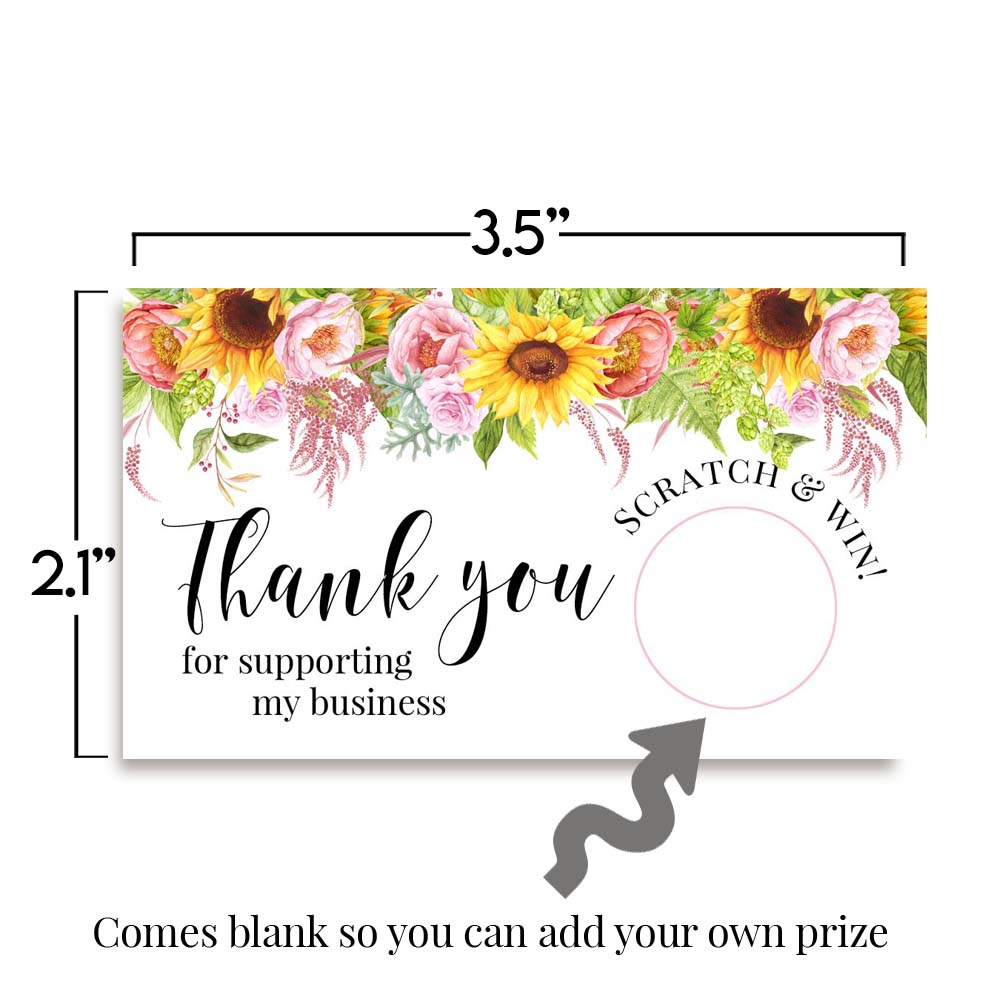 Sunflowers and Peonies Scratch & Win Cards