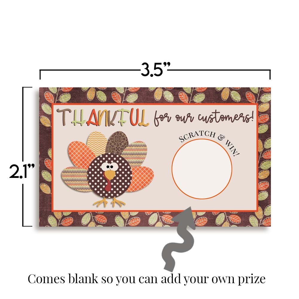 Grateful for Our Customers Thanksgiving Scratch & Win Cards